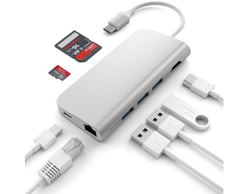 Satechi USB-C Multi-Port Adapter 4K Gigabit Ethernet V2 - Silver