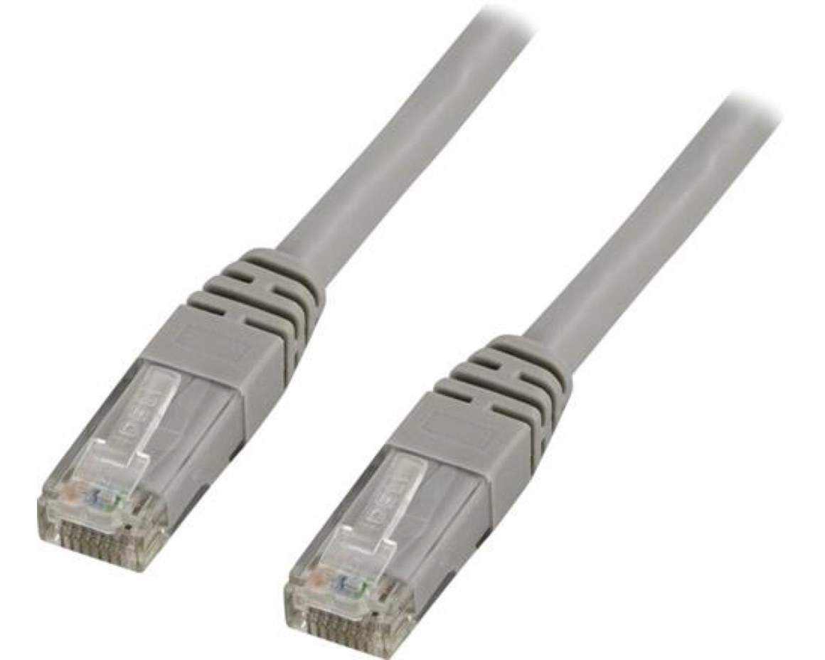 Patch kabel gjutna RJ45/Cat5e 5,0m Grå