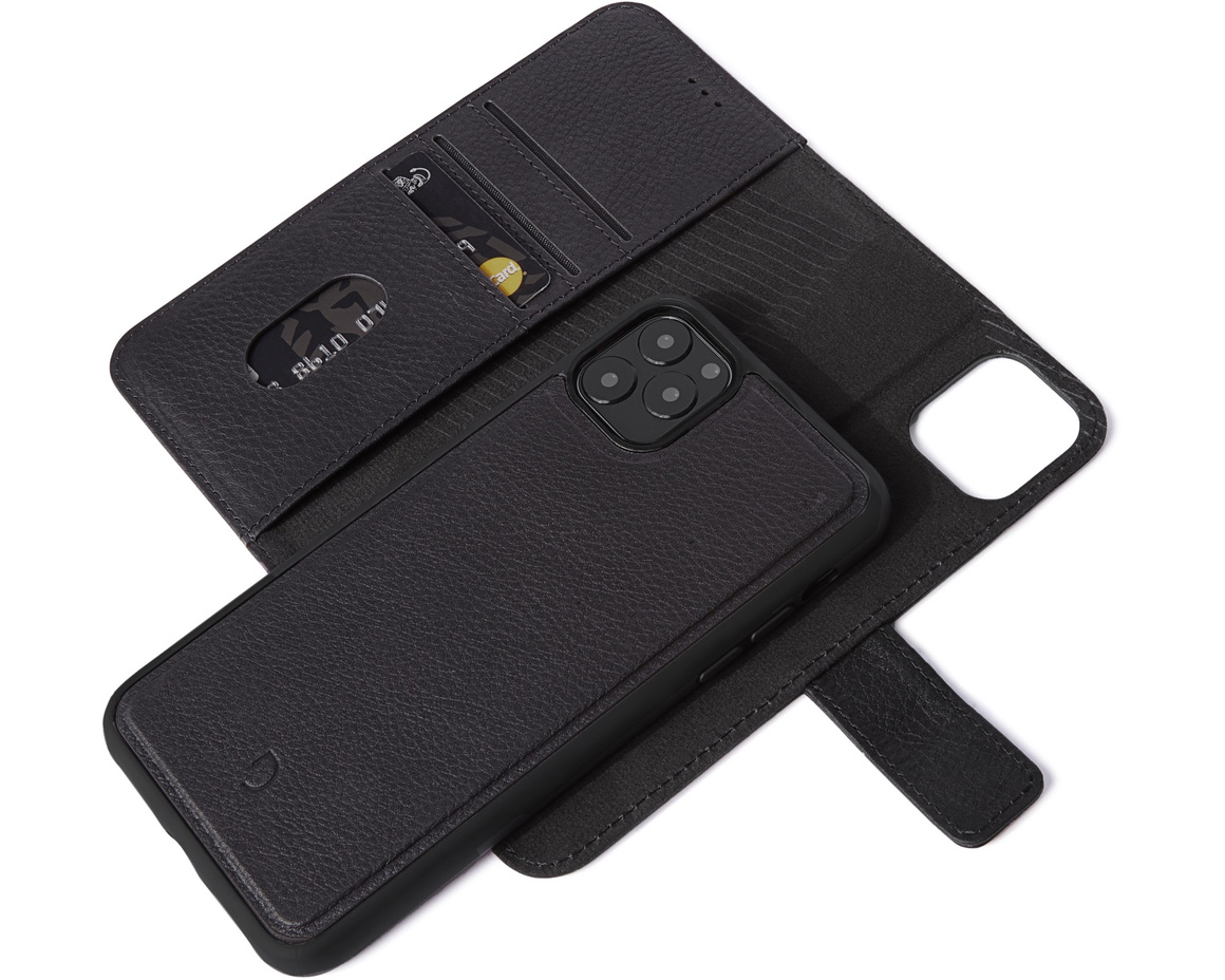 Decoded Full Grain Leather Detachable Wallet för iPhone 11 Pro Max - Svart