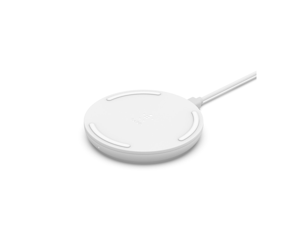 Belkin - Trådlös Qi-laddare 10W inkl nätdadapter och USB Micro kabel, Pad, Vit