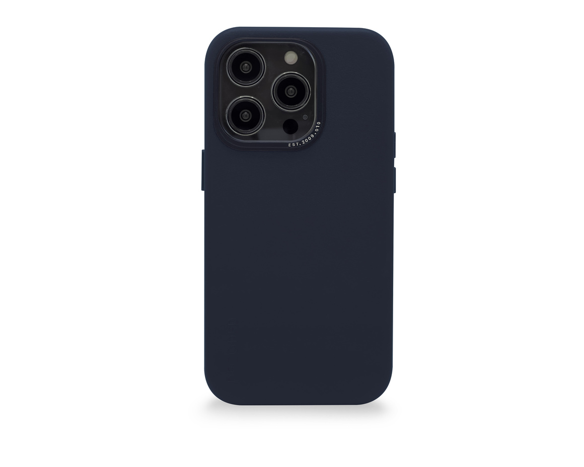 Decoded Leather Backcover iPhone 14 Pro Navy