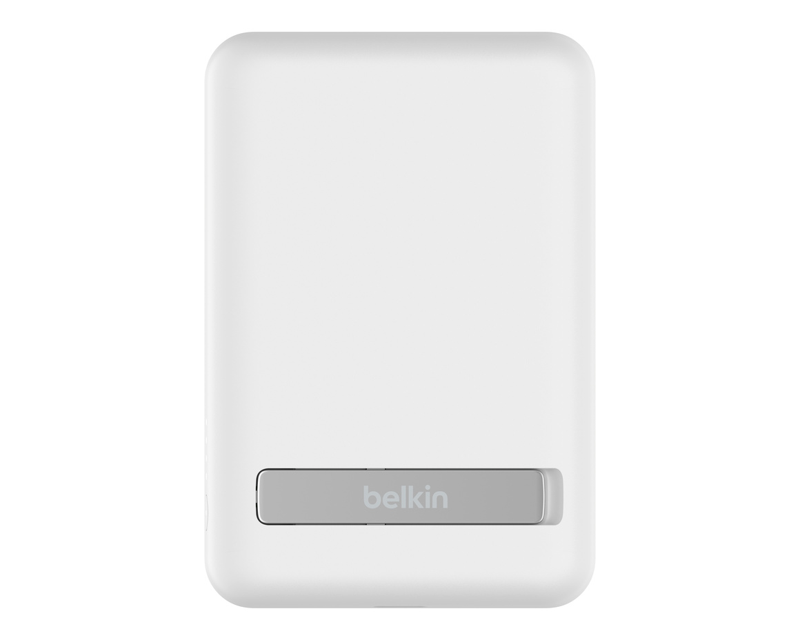 Belkin Magnetic Wireless Power Bank med Kick Stand 5000mAh Vit