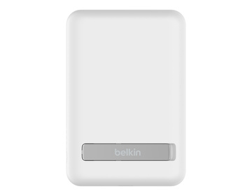 Belkin Magnetic Wireless Power Bank med Kick Stand 5000mAh Vit