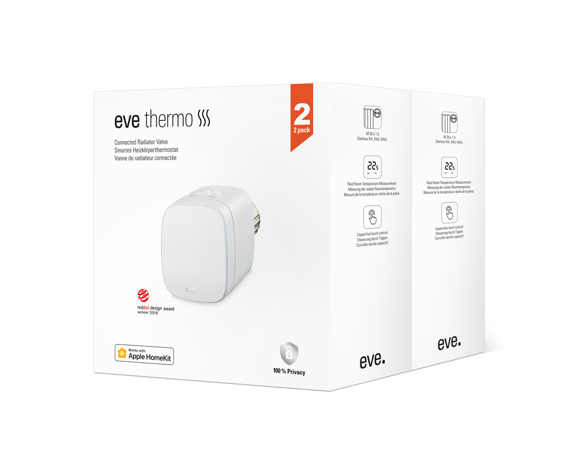 Eve - Thermo Thermostatic Radiator Valve (2020) HomeKit 2 Pack