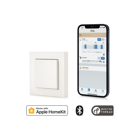 Eve - Light Switch Connected Wall Switch HomeKit (SE/NO standard compatible)