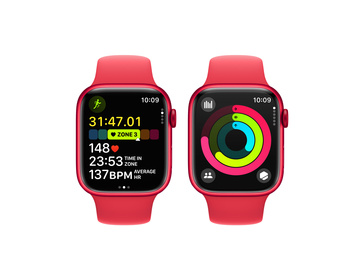 Apple Watch Series 9 Aluminiumboett (PRODUCT)RED 45mm GPS M/L