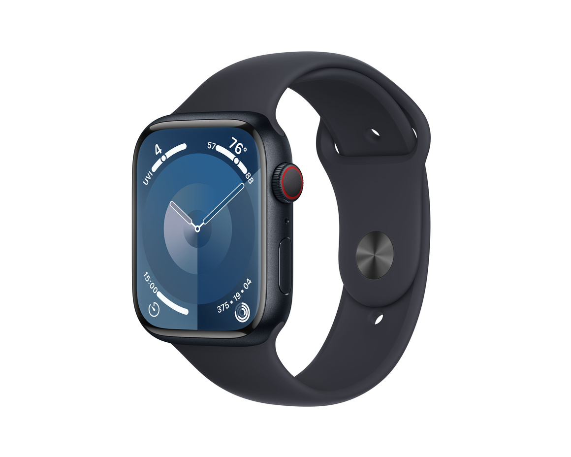 Apple Watch Series 9 Aluminiumboett Midnatt 45mm GPS + Cellular S/M