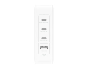 Belkin 140w 4-ports USB GaN Wall Charger med UK, EU, US plug tips